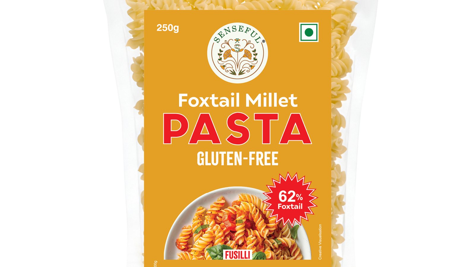 SENSEFUL Foxtail Millet Fusilli Pasta - Front View