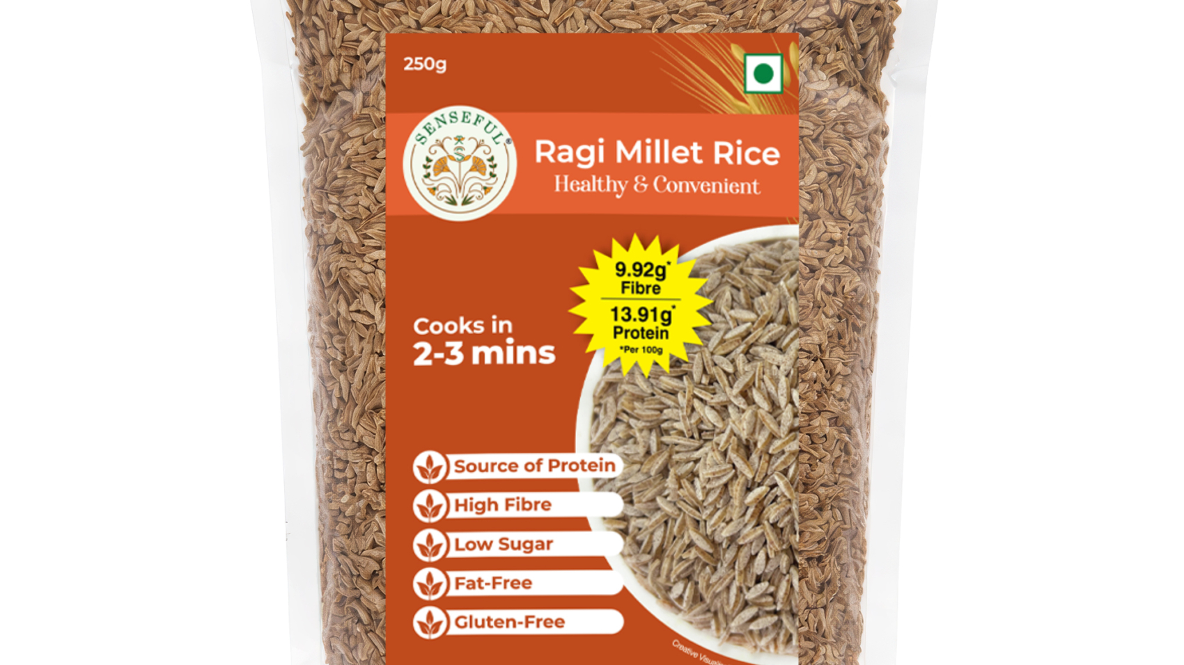 SENSEFUL Ragi Millet Rice – Front View