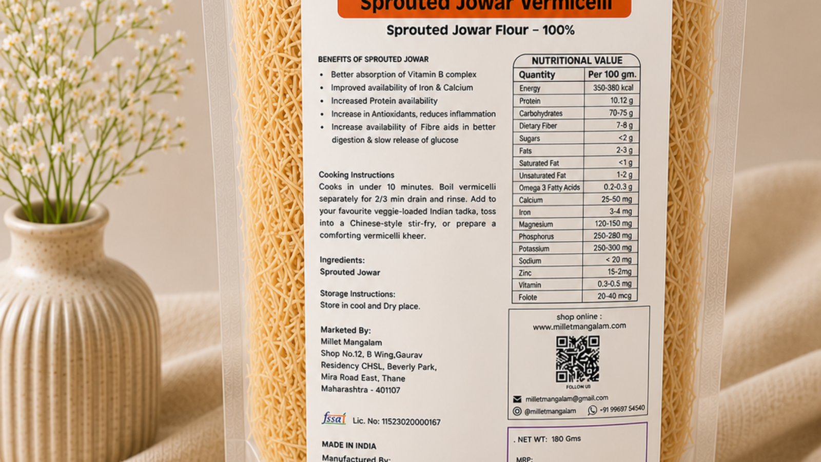 Sprouted Jowar Vermicelli
