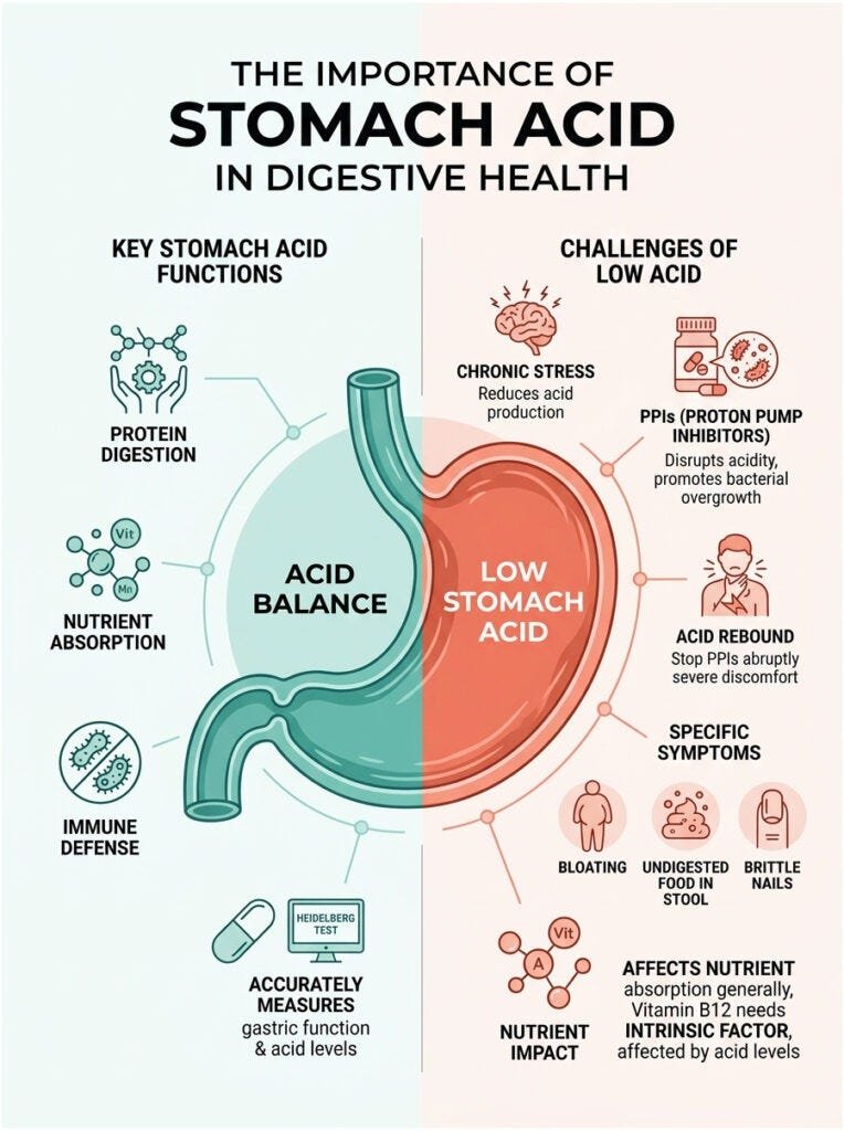 What if it’s not high, but LOW Stomach Acid?