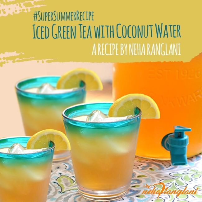 ICED GREEN TEA WITH COCONUT WATER